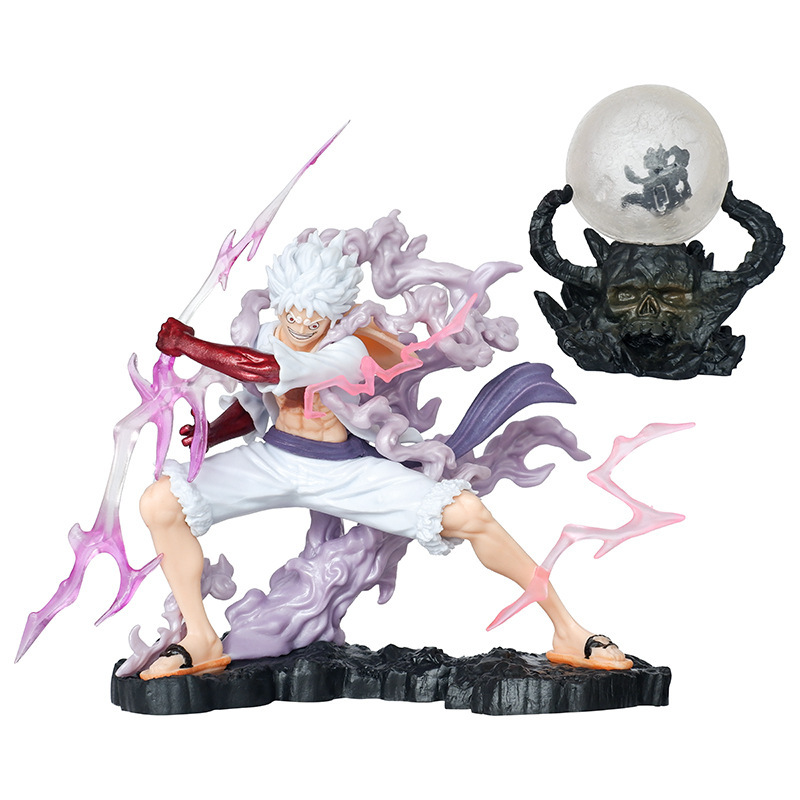 One Piece Luffy's Nika Form with Lightning and Thunder, Luffy's Sun God Figure Model Ornament