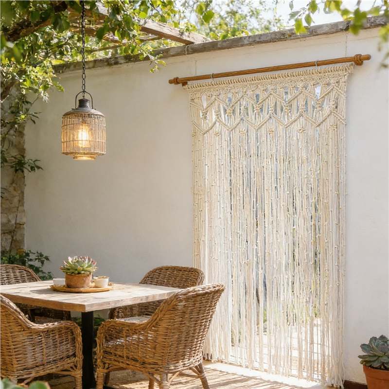 Finished Hand-Woven Tapestry Door Curtain Nordic Homestay Decoration Vintage Door Curtain Vintage Style Bohemian Tassel Curtain