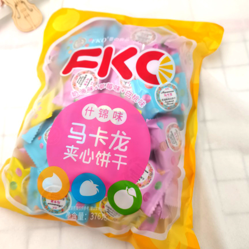 香港番客监制FKO马卡龙综合味饼干376克一件12包|ms
