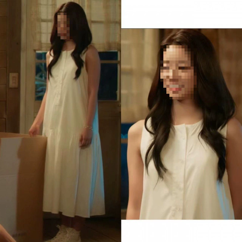 Летнее Цветочное платье He Ran Xu Ruohan в том же стиле, белое платье без рукавов, женское свободное простое милое летнее платье-рубашка 2023