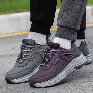 Old People's Shoes Autumn and Winter New Leather Waterproof Casual Walking Shoes Non-slip Middle-aged and Elderly Mom Shoes Dad Travel Shoes