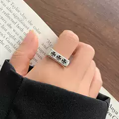 Lan zhi 925 sterling silver ring personality heavy industry cross hip hop cool handsome opening ring does not fade jewelry wholesale
