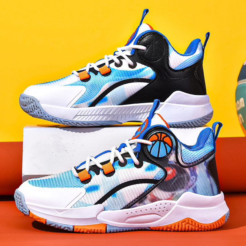 2023 Estate nuove scarpe da basket per bambini traspiranti con lacci per bambini grandi, pratiche scarpe da allenamento resistenti all'usura, alla moda_voghion.com