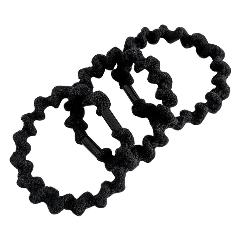 Banda de goma negra para mujer, cuerda para el cabello, cuerda para el cabello, lazo para el cabello, 2024 nuevo tocado, cola de caballo alta, goma, funda de cuero, niña