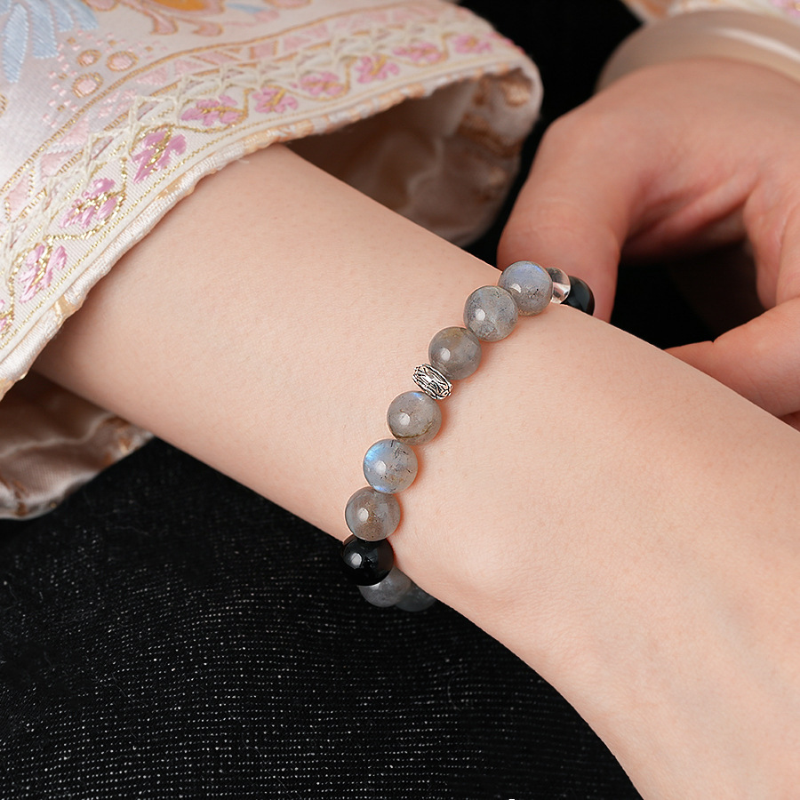 Pulsera de cuentas de cristal optimizada de ópalo natural 2025 nueva pulsera de todo fósforo de moda joyería de alta gama de nicho