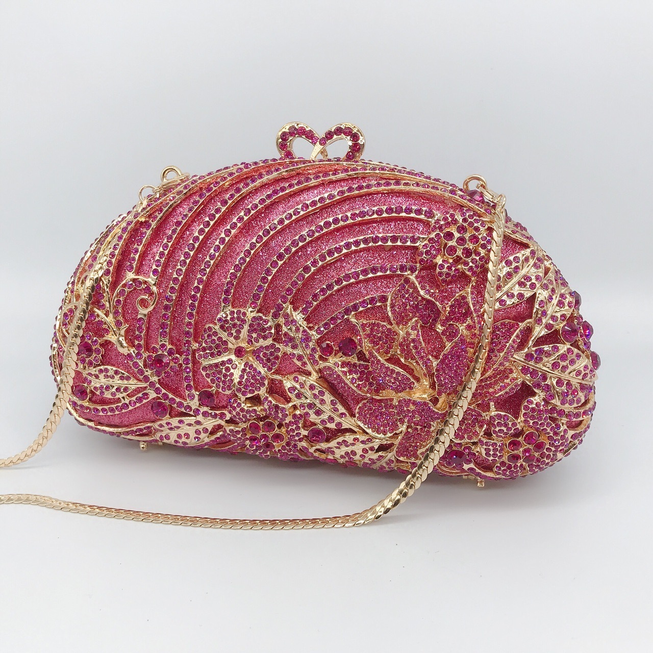 * Cross-border AliExpress bolsas de diamantes huecas de metal con diamantes enlaid bolsas de cena vestidos de banquete llenos de diamantes bolsas de mano verdes