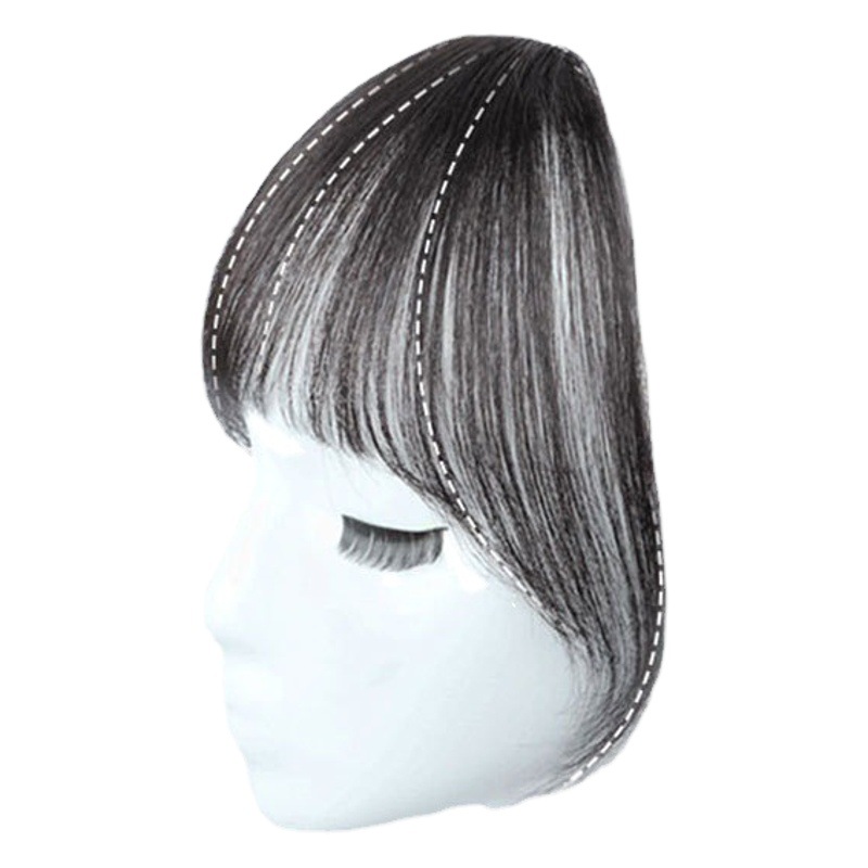 Pequeño mil generación flequillo peluca hembra francés flequillo de aire peluca Red roja cara redonda frente natural falso flequillo peluca