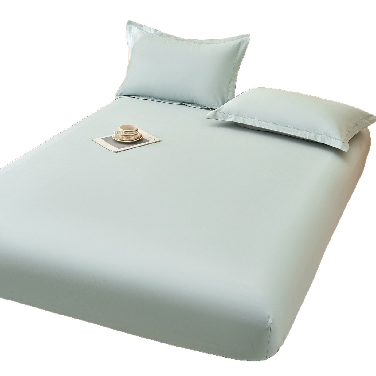 Otoño y invierno nuevo 100% algodón puro algodón grueso molido mono cama sombrilla de color sólido sugerido cubierta de cubierta de cama de tres piezas