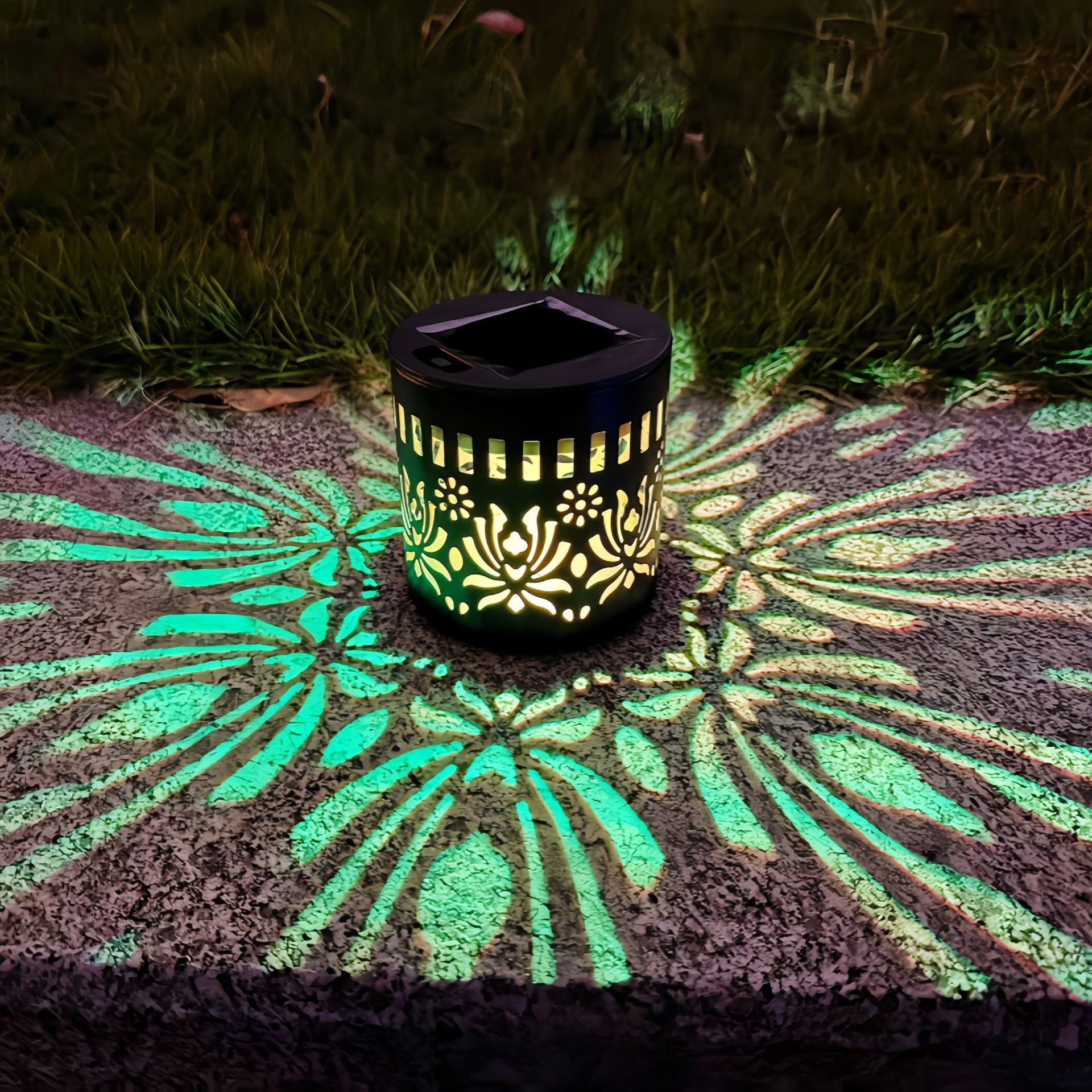 Solcellsdriven mandala solros vägglampa för trädgårdsbelysning_voghion.com