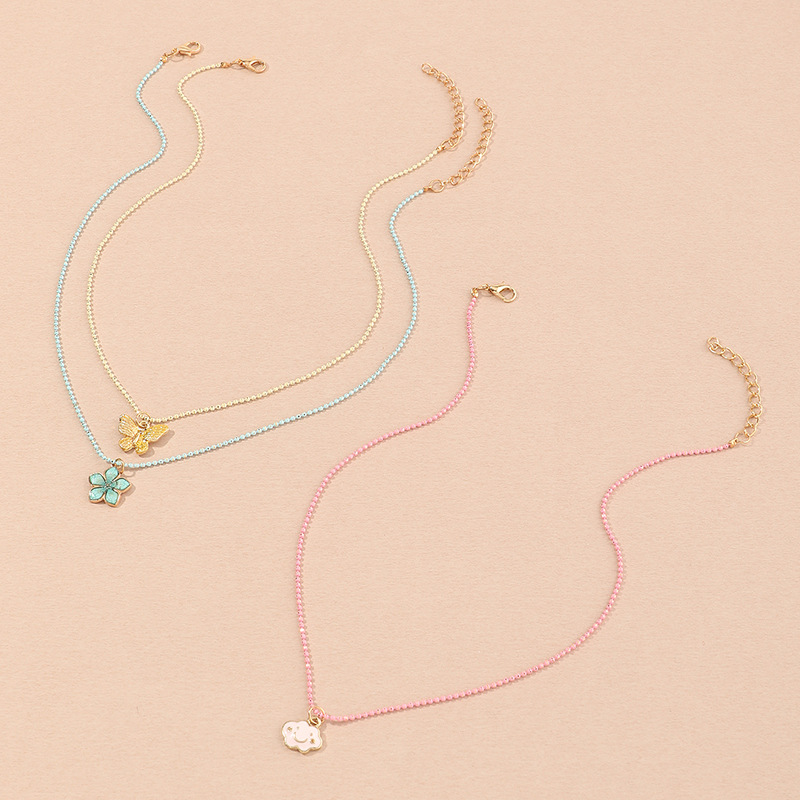 1 Set Fashion Butterfly Alloy Plating Kidu0027S Pendant Necklace