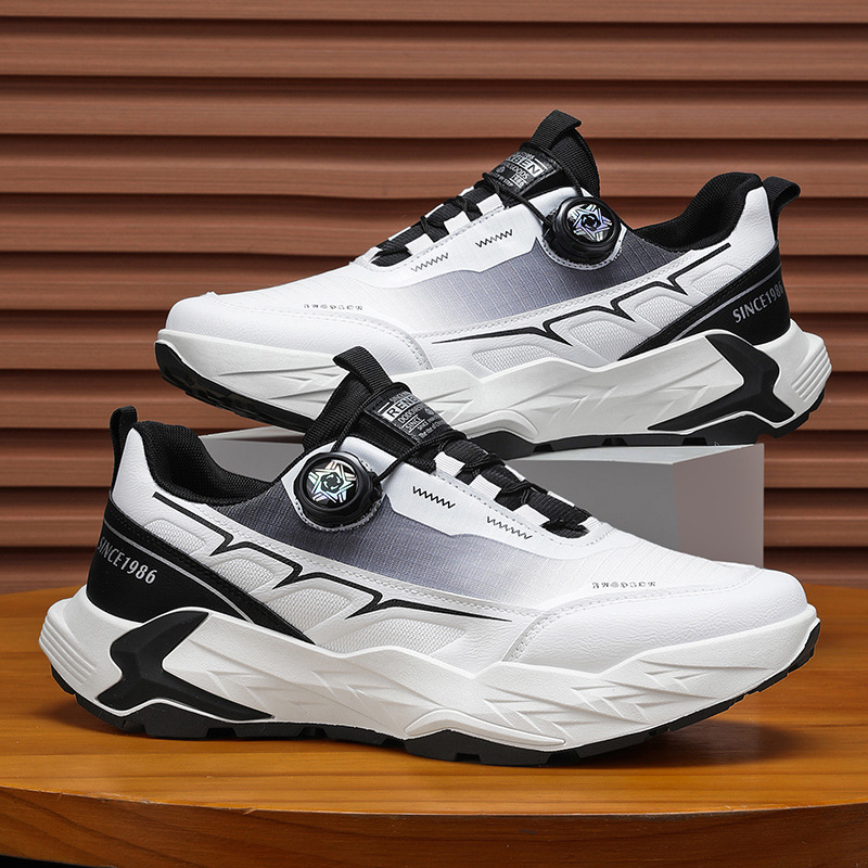 Botón espiral al aire libre zapatillas de montaña antideslizantes y resistentes al desgaste zapatillas de correr casuales de hombre primavera 2025 nuevo