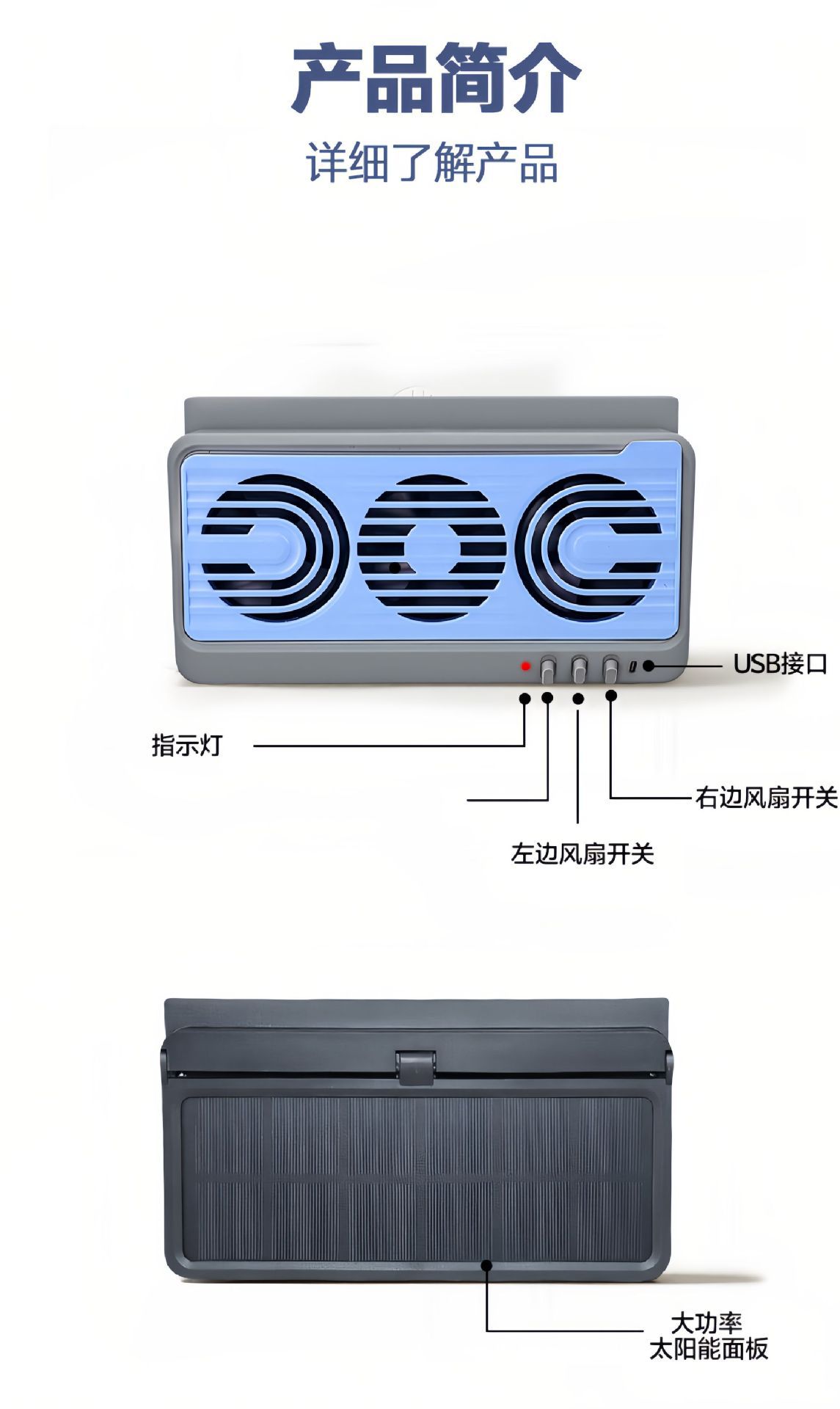 New Energy Solar Car Exhaust Fan, Air Circulation Exhaust Fan for Summer Exposure That Prevents Stuffiness, Car Exhaust Fan
