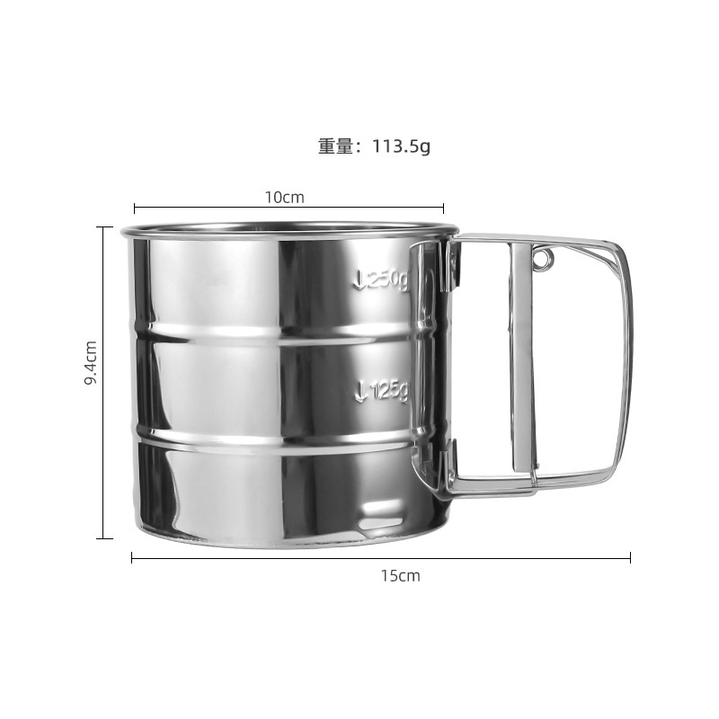 Factory Direct Sales Flour Sifter Baking Tool Semi-Automatic Handheld Flour Sifter Small Size Hand-Pressed Flour Sifter in Stock