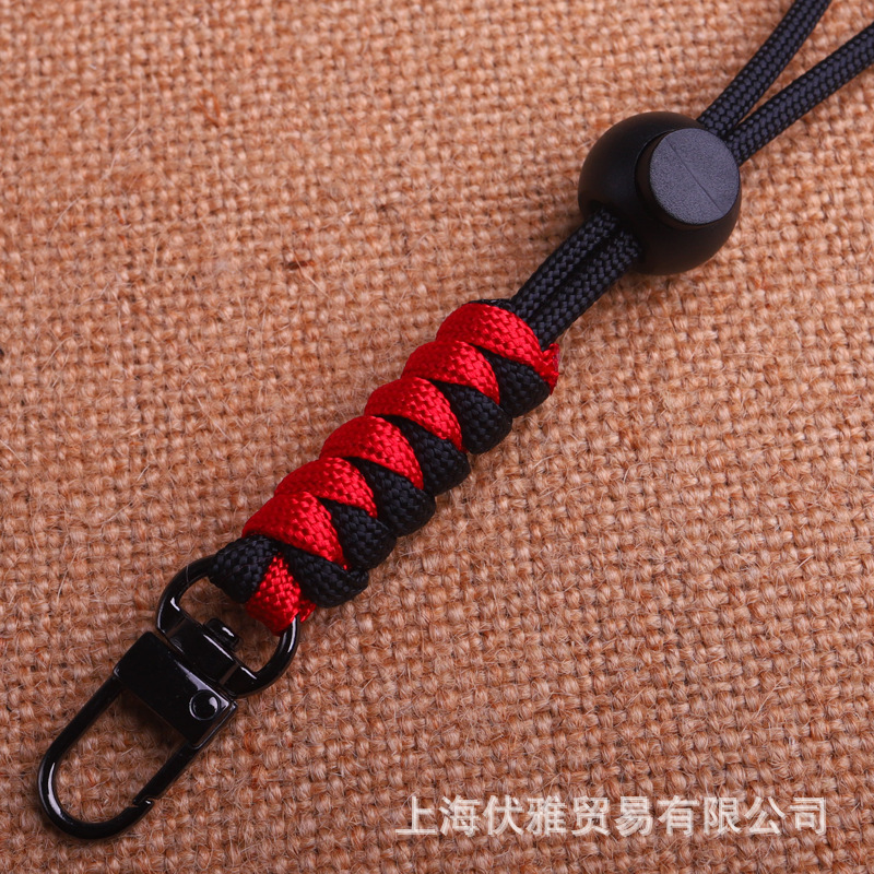 Z20 fabricante en stock color paraguas cuerda tejida clave cuerda teléfono móvil equipo electrónico tarjeta cordón contraste color tejido