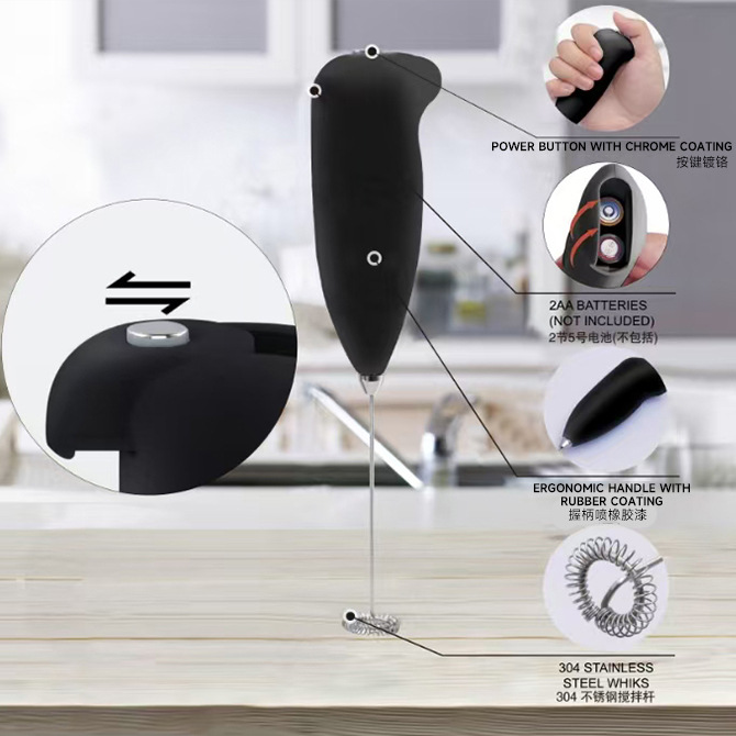 Batidor de leche eléctrico para el hogar Crema de café Mini batidor de huevos Agitador Herramientas de cocina milkfrother