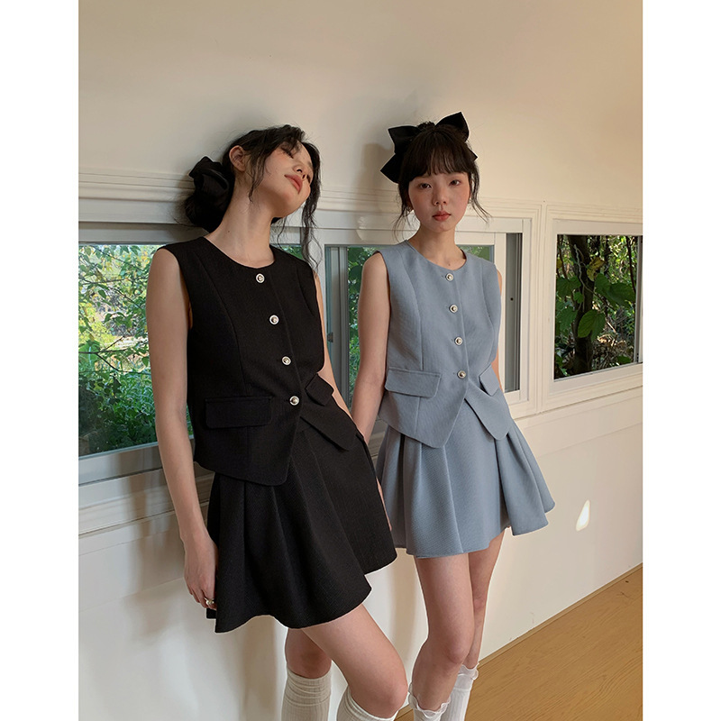 [Davidine Suit] Retro Small Fragrance Vest Women's Summer New Korean Style Sleeveless Top X6248F