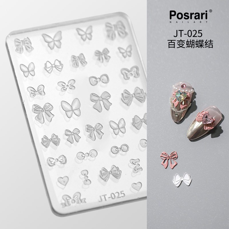 Posrari Internet celebridad clavo 3D mariposa tallada epoxi DIY alivio joyería cristal epoxi molde de silicona