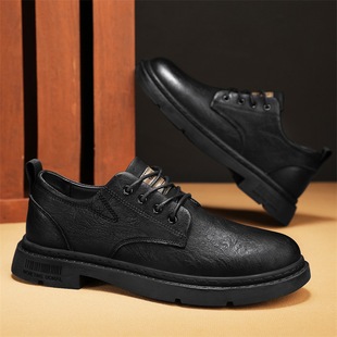 Martin Boots Men's Low-Top Leather Shoes 2025 Autumn New Retro Casual Shoes British Style Business Versatile Leather Shoes