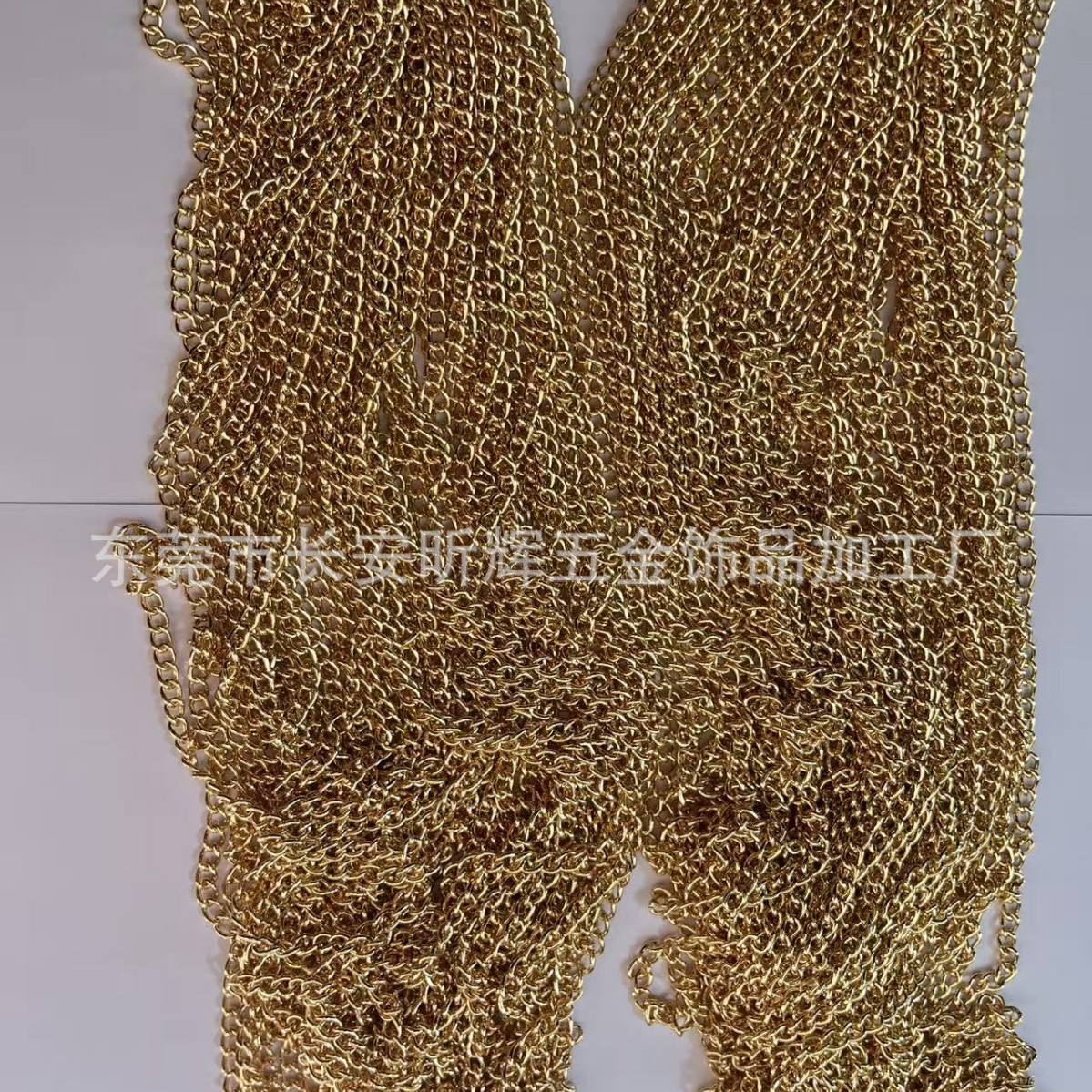 跨境货源金属电镀钮链装饰链条DIY挂牌包包链 腰链饰品铝链条配件