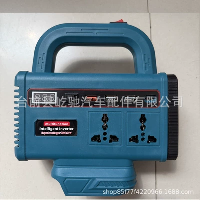 Portable Multifunctional Lithium Battery Inverter (Dc 18-21V to Ac 220V), Outdoor Inverter Lithium Battery (Digər kuzov və aksesuarlar) - portable-inverter-blue-double-socket-makita-model