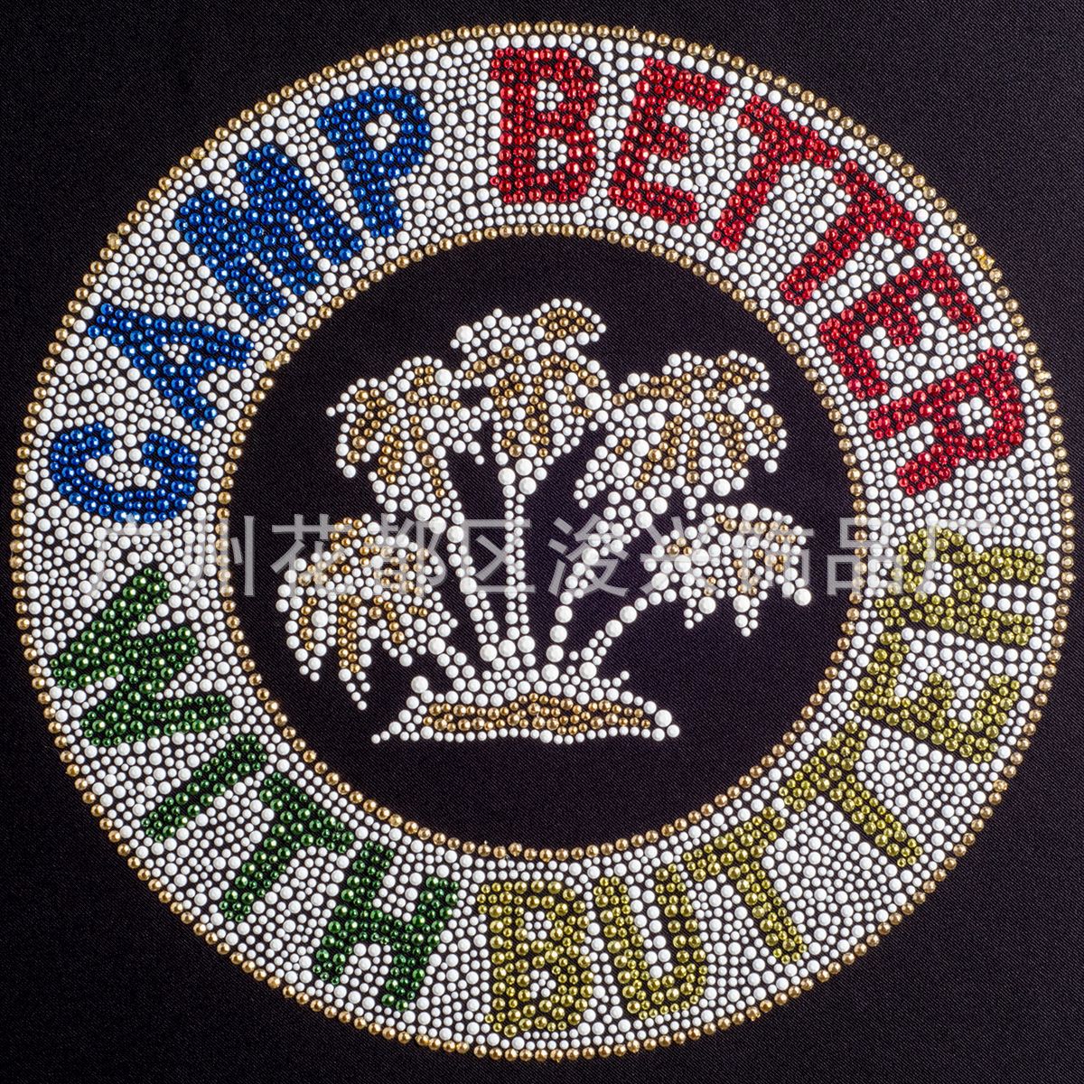 背胶水钻烫钻烫图 字母骷髅头小短袖燙鑽衣服 背胶水钻烫钻服饰