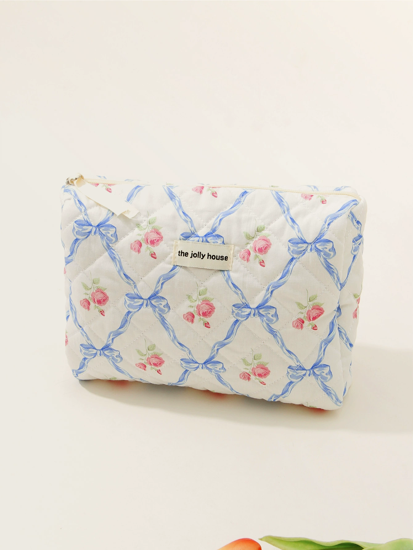 Cosmetic Bag Liner with Bow (liner) — Quilted Cotton, Large/Medium/Small Multi-Size Set