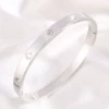 Steel bracelet, four-leaf clover