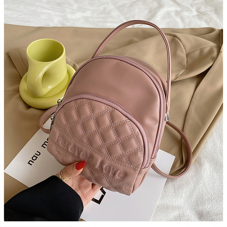 Rhombus Multifunctional Solid Color One-shoulder Portable Backpack Wholesale Nihaojewelry display picture 37