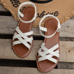 Cross-border large size  summer new shoes fashionable flat shoes Korean style sandals Roman shoes beach shoes for women