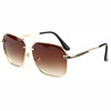 Fashionable quality square golden sunglasses, metal glasses, city style