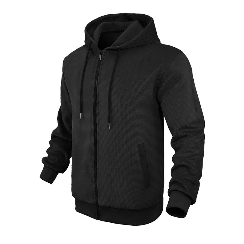 Veste cardigan pour homme, beau et polyvalent, pour les personnes d'âge moyen et les jeunes, ample, fermeture éclair, capuche, style décontracté, sweat-shirt_voghion.com