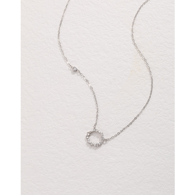 925 anillo de plata collar diamantes luz femenina lujo nicho diseño avanzado sentido cadena clavícula 520 Día San Valentín para novia