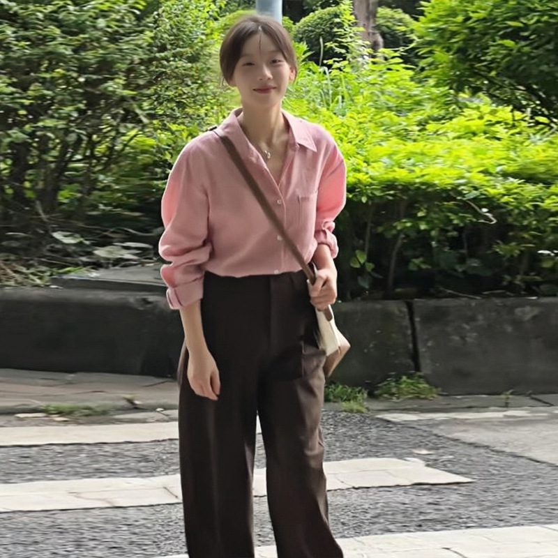 매트 핑크 셔츠