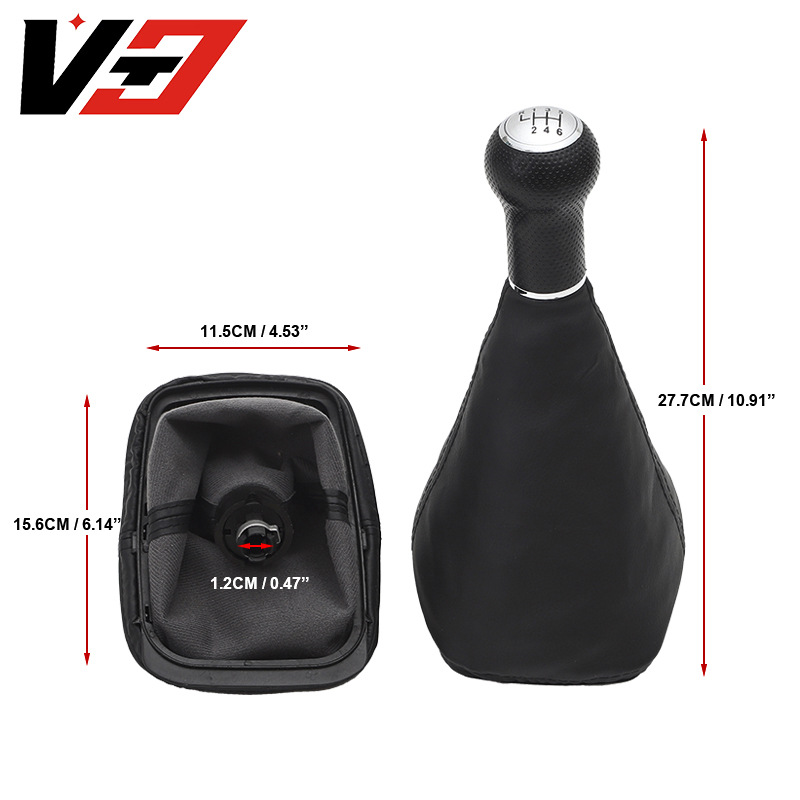 Suitable for Volkswagen Golf 4 Golf 5 Car Gear Head Black Leather Dust Cover Shift Assembly Accessories