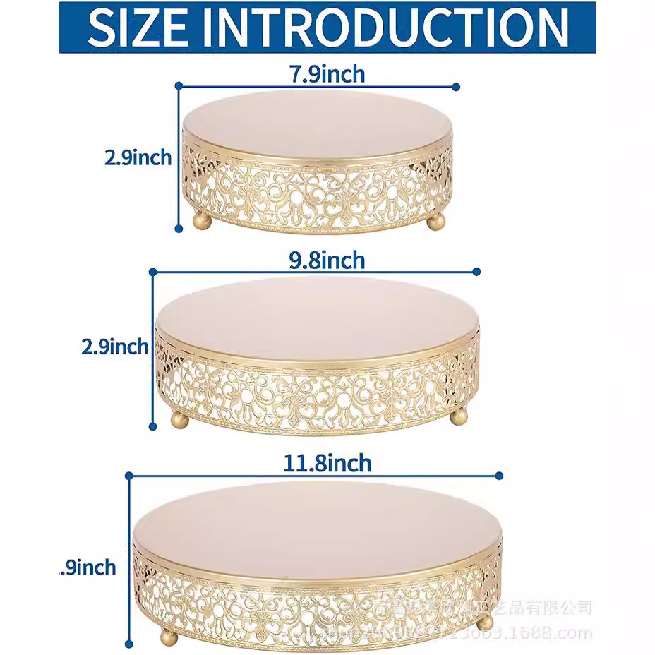 Iron Art European Golden Salto Cake Rack Decoración de fiesta de cumpleaños Rack de postre Productos de metal