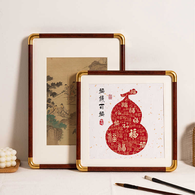 中国式フォトフレーム置物写真オーダーメードdiy壁付角丸絵枠空枠表装a3油絵表装枠高級感