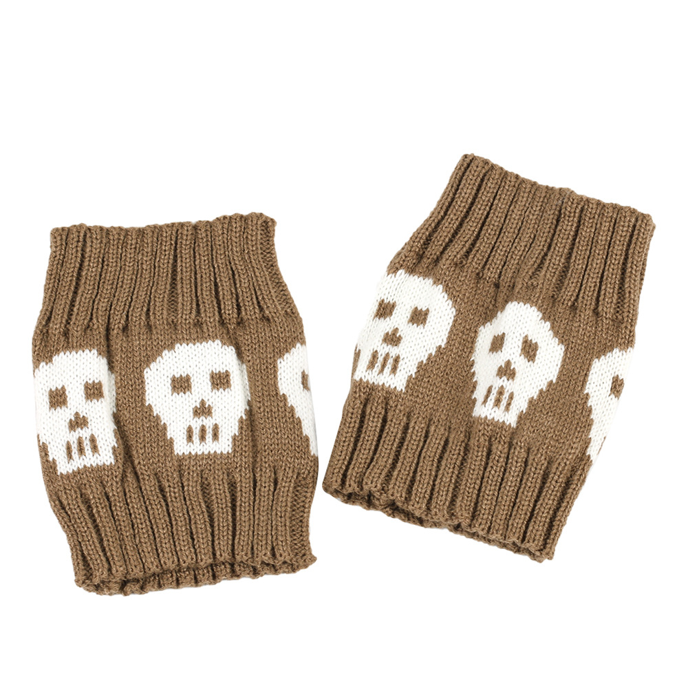 Jacquard Design Halloween Basic Women's Color Block Skull Polyacrylonitrile Fiber Jacquard Crew Socks A Pair