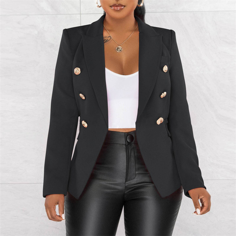 Temperament commuter suit double-breasted wholesale factory suit multicolor solid color European and American slim-fit version jacket span