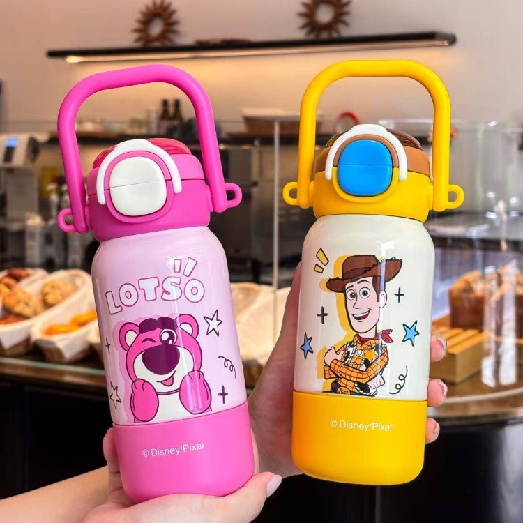 Toy Story 316 tazas de acero inoxidable de dibujos animados portátiles tazas de agua de paja estudiantes de alto valor facial