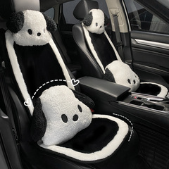 Car lumbar support cartoon cute dog winter cartoon car cushion lumbar cushion headrest neck pillow driving waist protection artifact
