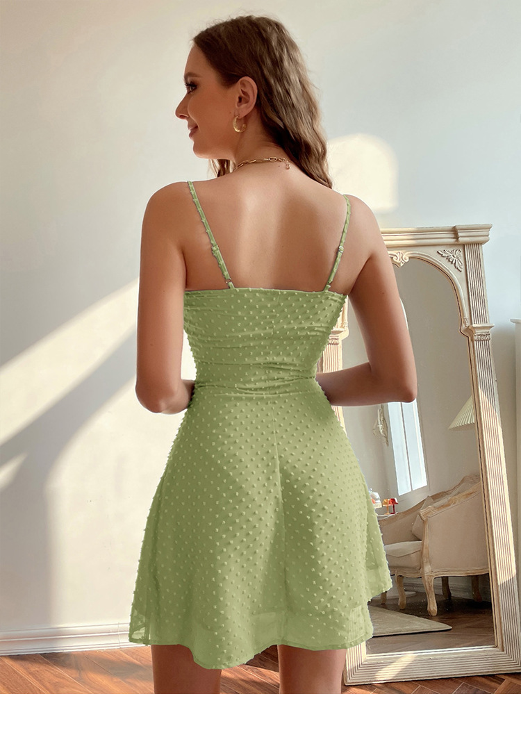 backless suspender wrap chest slim solid color dress NSLIH132117