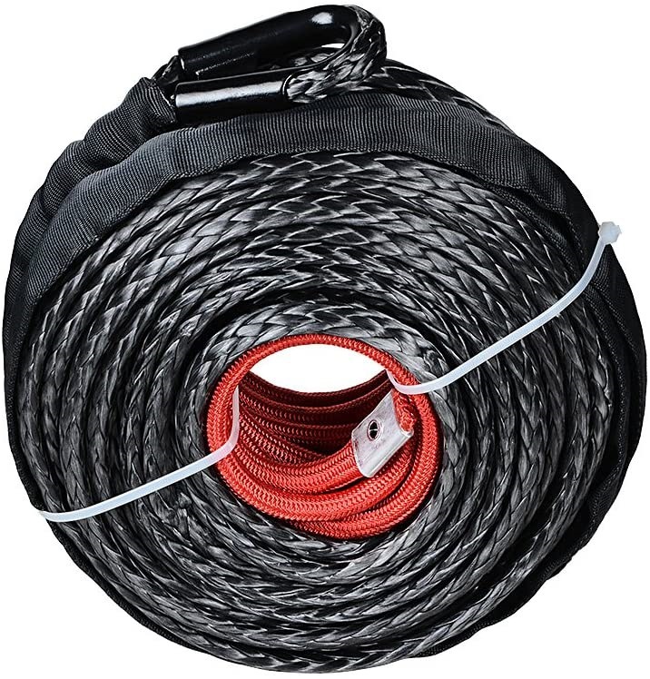 Winch Rope 3/8Inch9.5Mm Synthetic Winch Rope Winch Rope with Sheath Off-Road Vehicle Modification