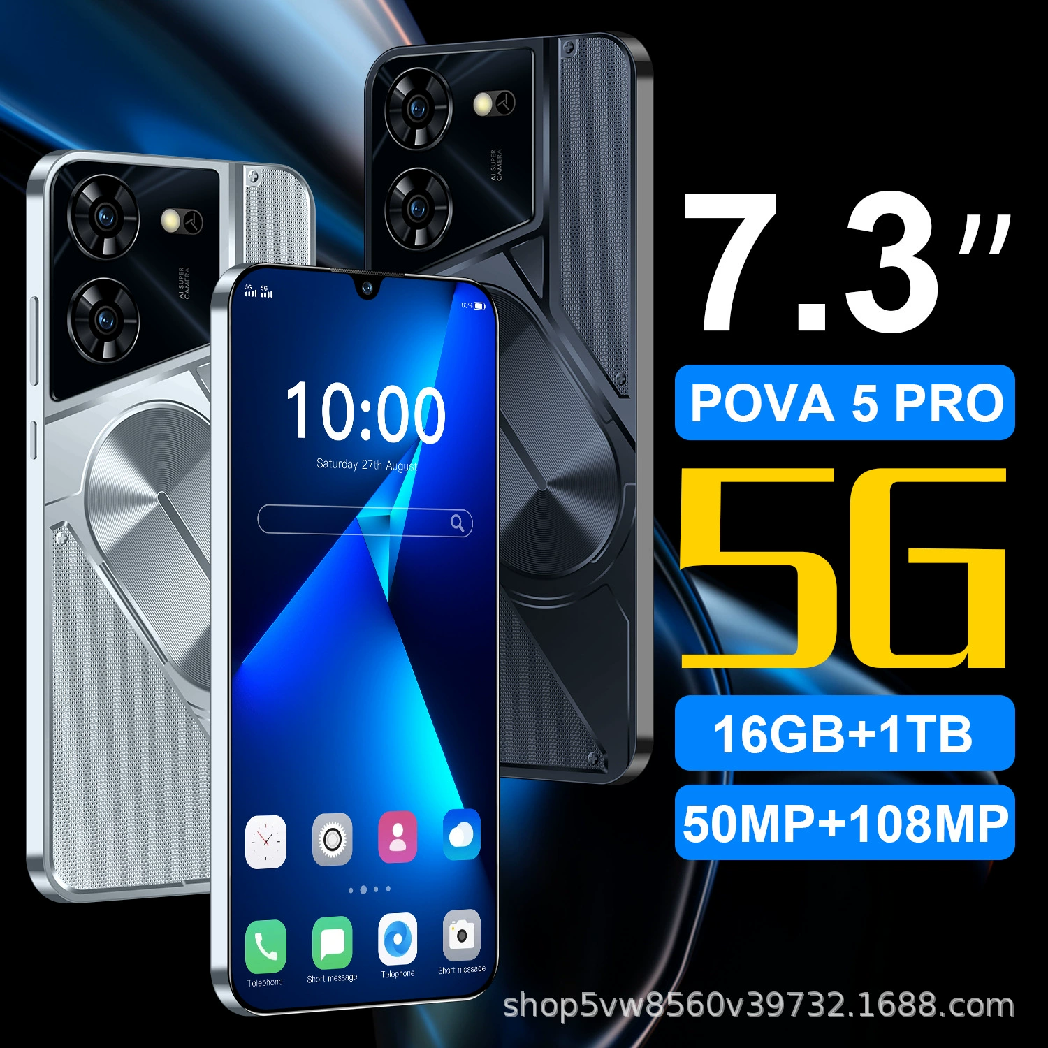 Новый POVA 5 Pro кросс-бордер мобильный телефон 16+1 ТБ большой памяти всё-в-одном фабрика внешняя торговля кросс-бордер смартфон