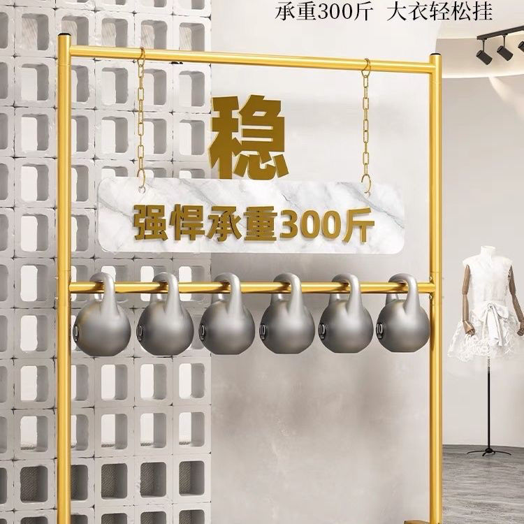 双层单立晾衣架落地立式家用挂衣架宿舍晒衣架收纳简易衣帽衣柜|undefined