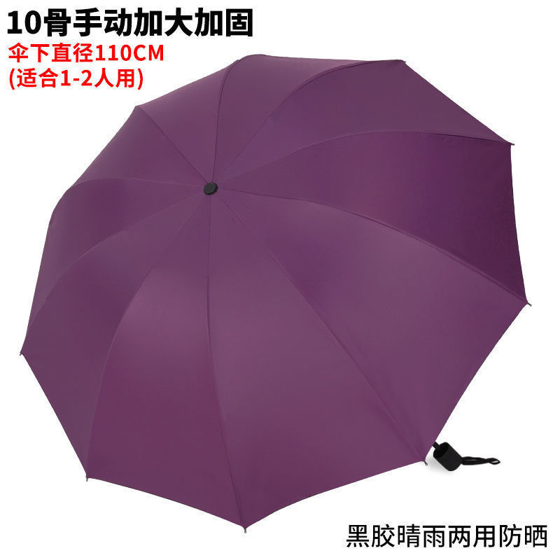 特大号雨伞男女超大号双人三人折叠伞晴雨两用黑胶防晒遮阳大阳伞|undefined