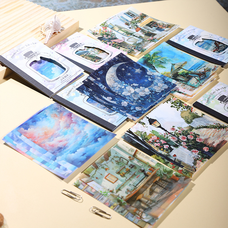 Ketchup girl verano paisajismo PET papel adhesivo Xia Langyu botella crosspeal pastoral material de cuenta manual adhesivo troquelado