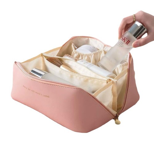 Women's  New Portable Travel Makeup Brush Bag with Large Capacity Multifunctional Shaving and Makeup Storage Bag