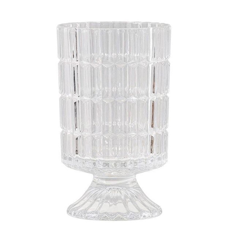 Moderno simple alivio de vidrio transparente de alta pierna florero de alta apariencia Internet celebridad hidropónico arreglo floral Decoración