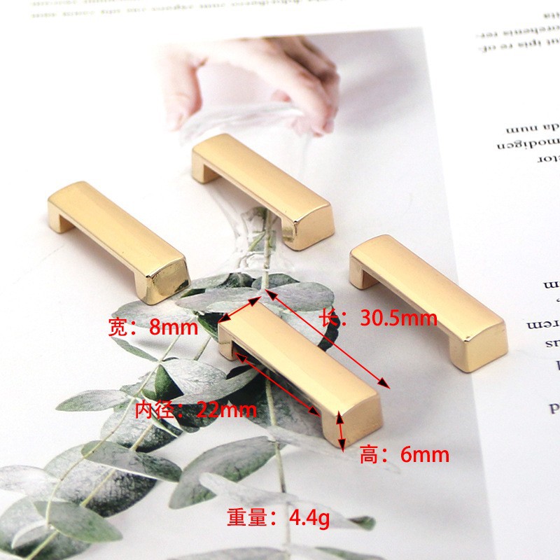 En stock al por mayor asa de puente de metal mango equipaje bolsa de hardware hebilla de caja de regalo en forma de U arco puente hebilla mango