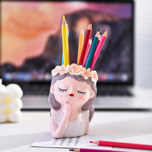 Cross-Border Fairy Multifunctional Pen Holder Storage Bucket Home Living Room Office Desktop High-End Decorative Ornaments
